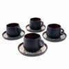 Tea Set | Karaca Karaca Galactic 8 Piece Reactive Glaze Tea Cup And Saucer Set For 4 People, 300Ml, Black Multi