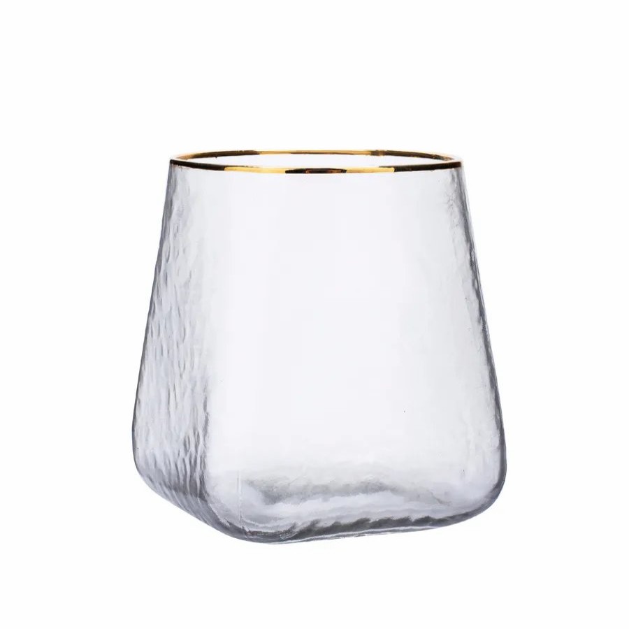 Tumbler Glasses | Karaca Karaca Misty Glass Tumbler, 460Ml, Grey Gold Transparent