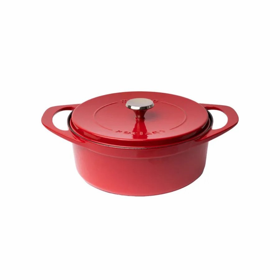 Pots | Pot Art Pot Art Cast Iron Induction Stockpot With Lid, 28Cm, Red