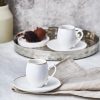 Espresso&Turkish Coffee Cup Sets | Karaca Karaca Iznik 4 Piece Porcelain Espresso Turkish Coffee Cup Set For 2 People, 90Ml, White Gold