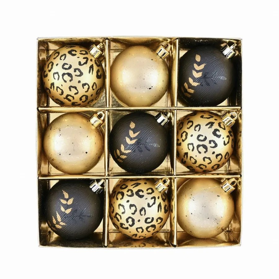 Ornaments | Karaca Home Karaca Home New Year Christmas Leopard Tree Bauble Set, 9 Piece, 6Cm, Multi